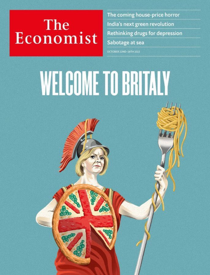 - The UK isn’t doing great, what cover should we do?
- Shall we insult Italy?
- Genius. Make sure there’s spaghetti innit. 

A new low from <a href="/TheEconomist/">The Economist</a>