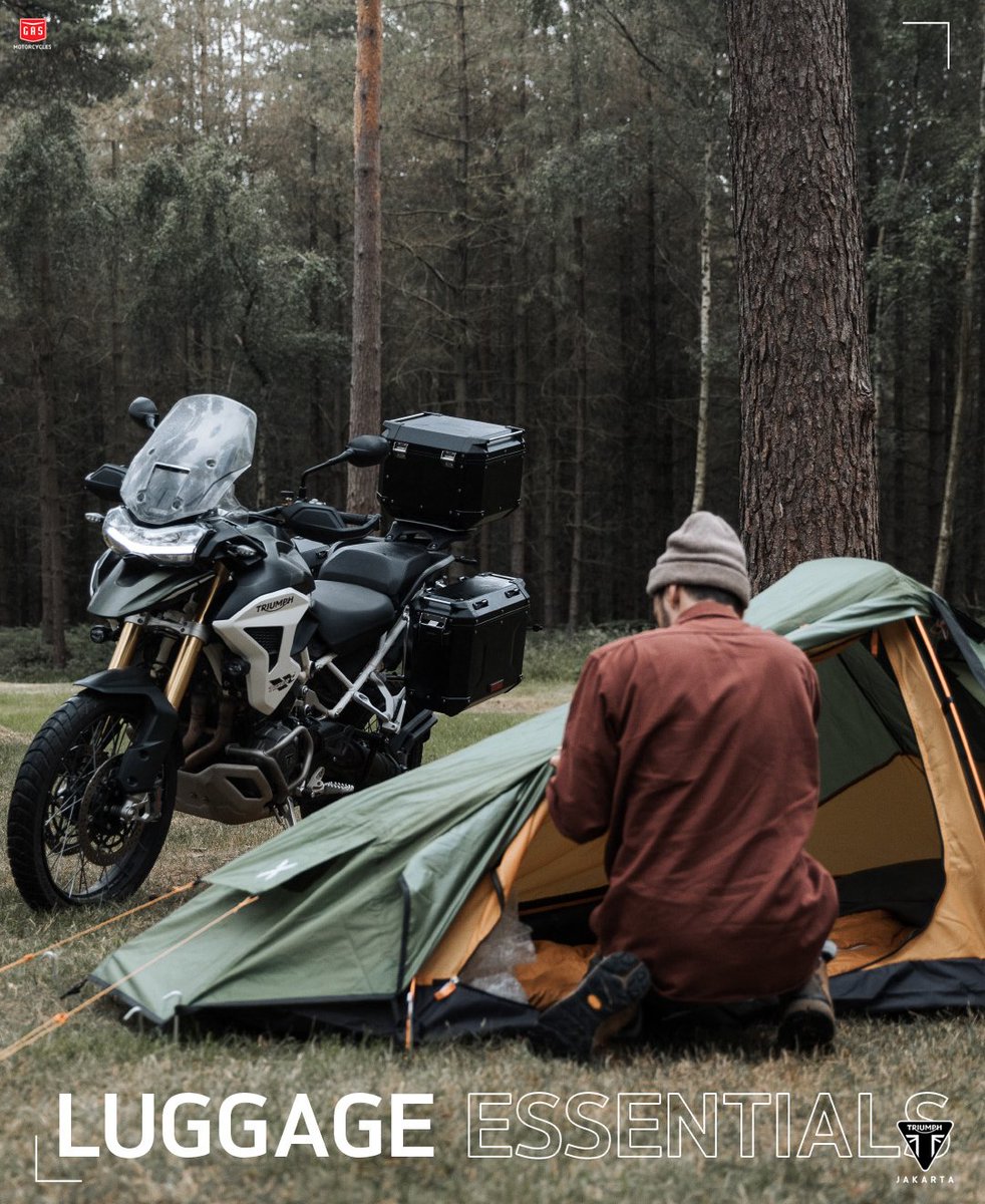 TriumphJakarta's tweet photo. Extend the riding season and explore more of the great outdoors with our range of Triumph Genuine Accessories.

Luggage essentials such as the 42L top box and expedition aluminium panniers allow you to stow all your gear and are the perfect companions for any adventure. https://t.co/n9CU8s9lVK