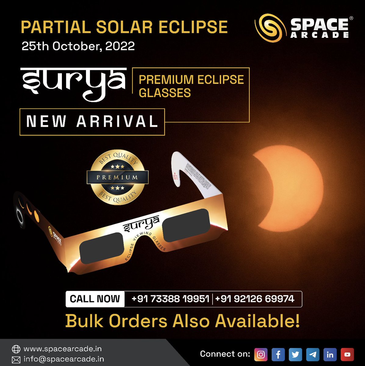 spacearcadeind's tweet photo. Diwali Eclipse Alert
Hello Astronomers 🧑🏼🚀🌌 Partial Solar Eclipse is round the corner and will be visible 😍 from almost all cities of India 🇮🇳
#eclipse #solareclipse #partialsolareclipse #eclipseofsun #india #october #diwalieclipse #celestron #spacearcade https://t.co/dxATViuT1f
