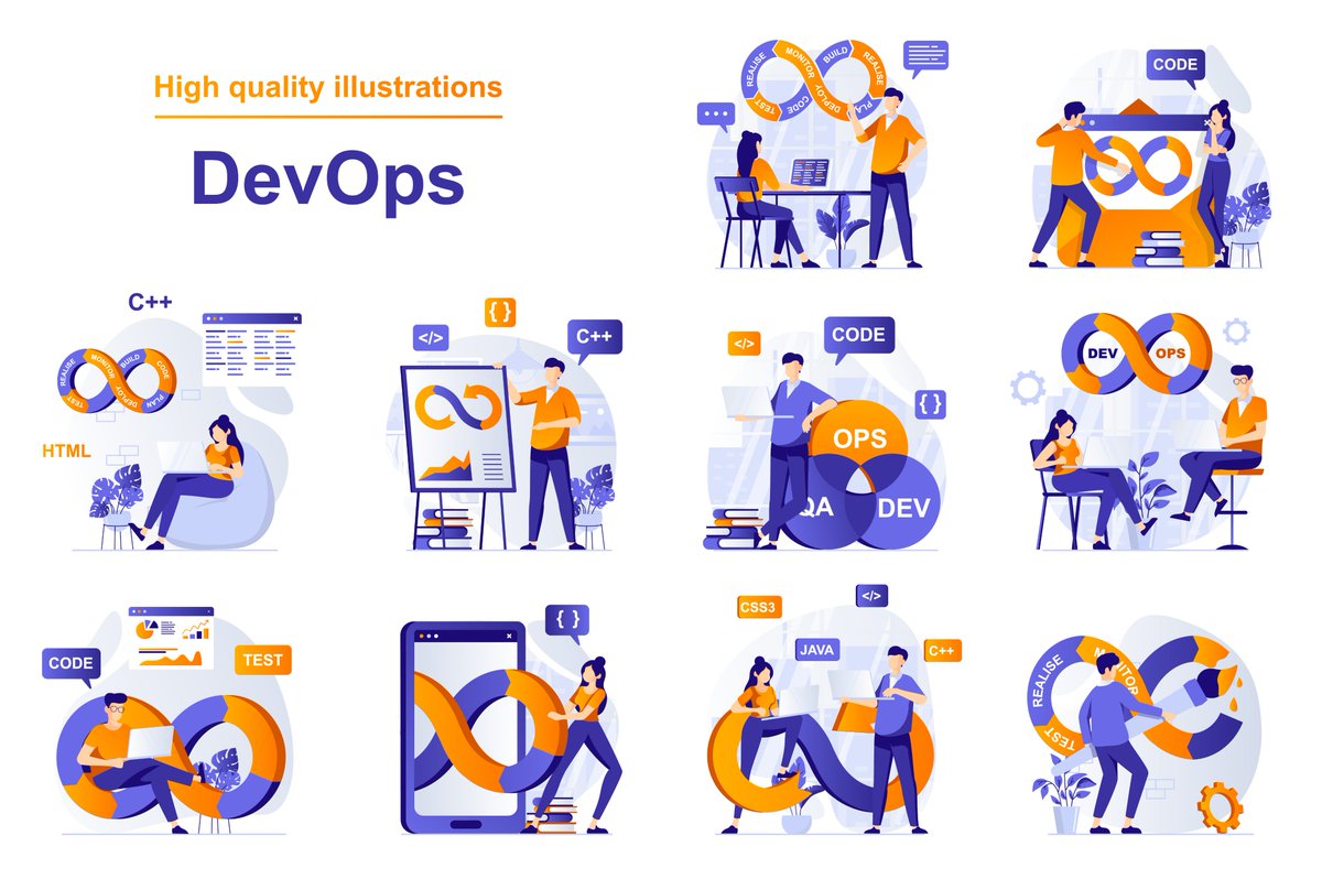 macropikcom's tweet photo. DevOps web concept with people scenes set in flat style.
#vector #vectorillustration #characterdesign #webdesign #webillustration #adobeillustrator #devops #flatdesign #graphicdesign #graphicdesigner
Download: https://t.co/0J0duWcVXd https://t.co/PRT3D57TBz