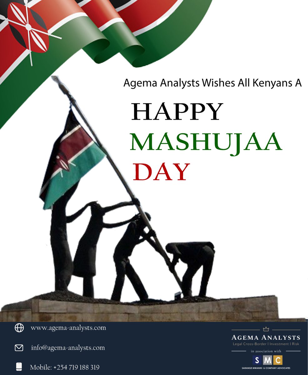 AgemaAnalysts's tweet photo. Agema Analysts wishes all Kenyans a Happy Mashujaa Day.
#MashujaaDay2022  #kenya https://t.co/WVUpOJvXPX