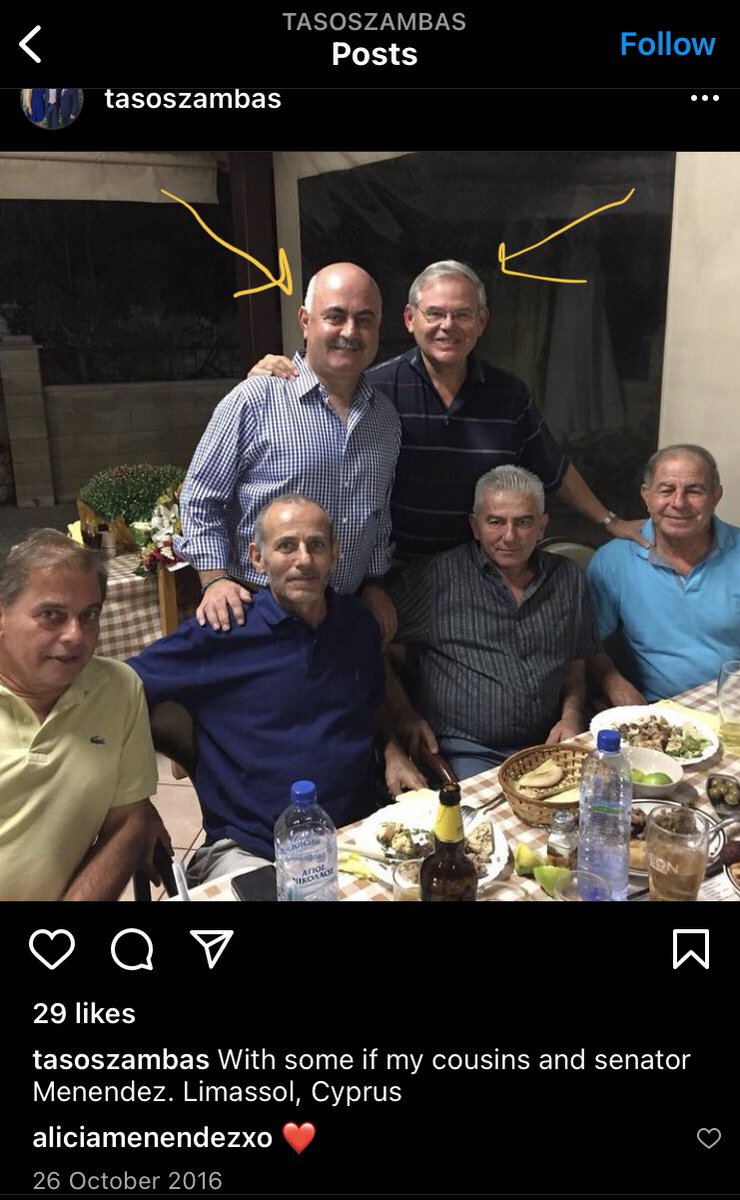 The almighty crook @SenatorMenendez, the head of @SFRCdems, has been in bed w/ Turkish hater Greeks/Greek Cypriots that feed him financially such as @TasosZa who supports his fundraisers (latest was $140,000). This public info is from 2016 in Limassol. What’s the connection Bob?