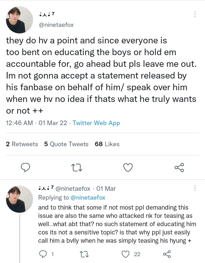 nooscent's tweet photo. adding here how that old hag is an enabler. after the graduation live of foxz, sn's fans pointed out that jy made an inappropriate remark against sn, instead of holding him accountable, shes mad not just for sn solos but also on sn fanbase &amp; told sum1 that it's not that DEEP. https://t.co/esDUGaArTx