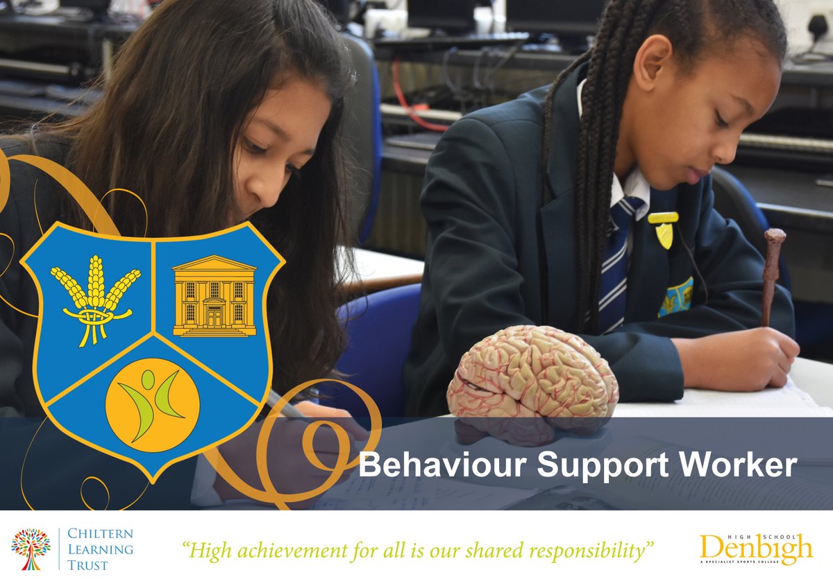 We are seeking to appoint a Behaviour Support Worker to join us as soon as possible. Please apply via My New Term. Closing Date: 9:00am, Monday 31st October 2022 denbighhigh.luton.sch.uk/.../Current-Va… mynewterm.com/jobs/136319/ED…