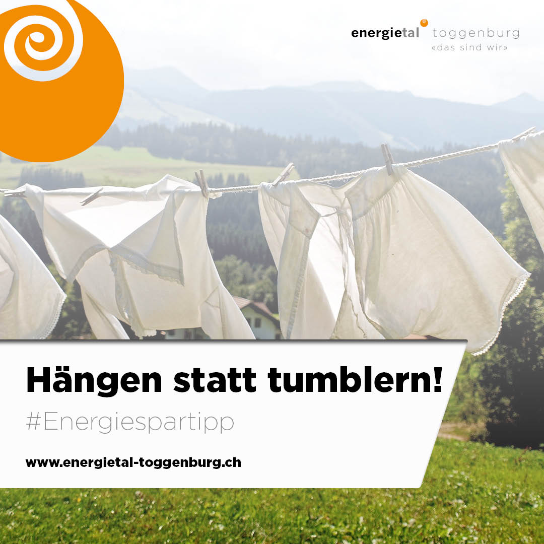 Energiesparen im Haushalt? Logo. Dank unseren Energiespartipps kann jede und jeder einen Beitrag leisten. #energietal