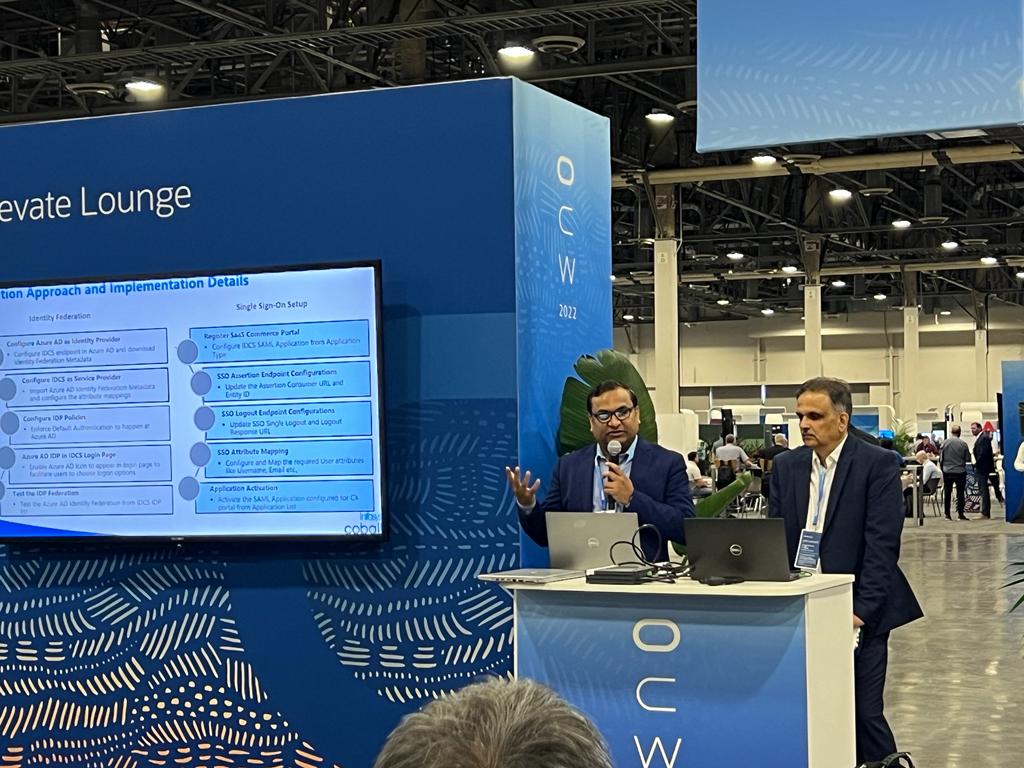 InfosysEvents's tweet photo. Amol Kulkarni presented a session at Oracle #CloudWorld on how Infosys can help enterprises seamlessly integrate Microsoft Azure AD and Oracle Identity Cloud Services. #InfyAtOCW22 #InfosysOracleServices #OCW #InfosysCobalt https://t.co/eEs3Qkv0PK