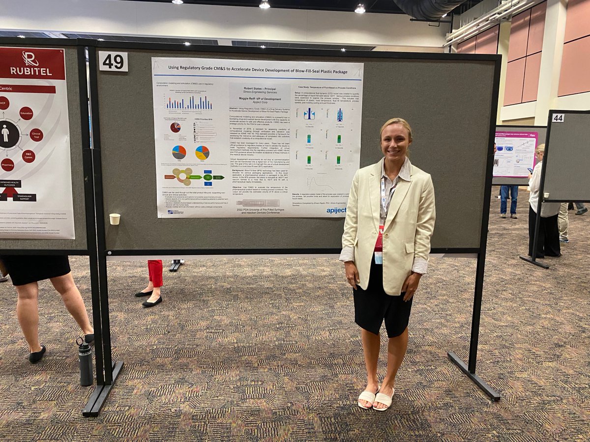 ApiJectCorp's tweet photo. Maggie Reiff, VP of Development, presented "Using Regulatory Grade CM&S of Drug Delivery Systems to Accelerate Device Development" at PDA Universe of Prefilled Syringes and Injection Device Conference.
#PDAups @PDAonline #BlowFillSeal #drugdelivery #prefilledsyringe #PFS https://t.co/cnjS0tP69t