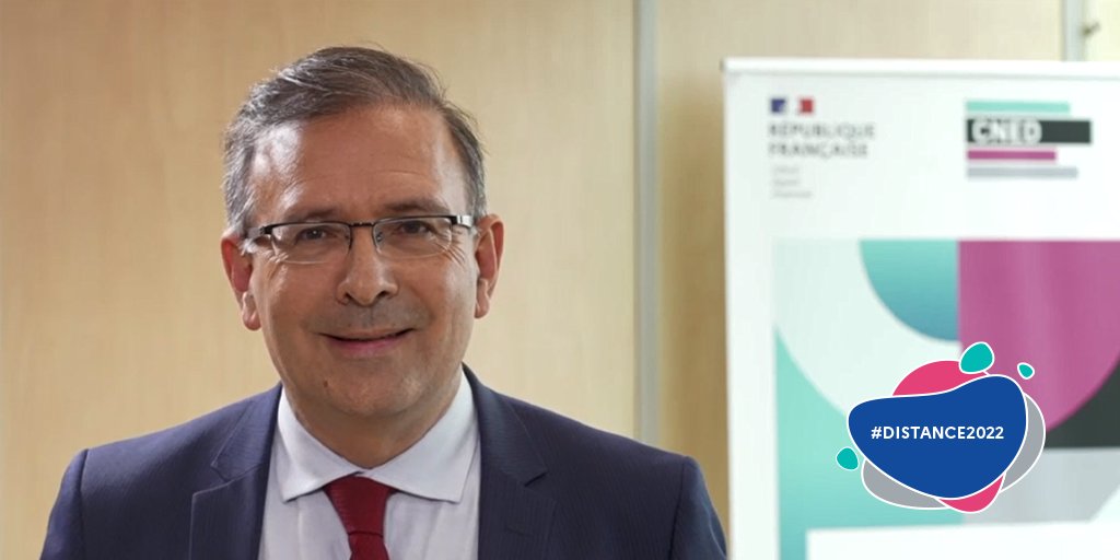 [#Distance2022] <a href="/jntronc/">Jean-Noël Tronc</a> "Après la crise sanitaire, il est impératif de réfléchir et d'inventer de nouveaux modes d’échanges en formation conjuguant hybridation et distance, et utilisant les innovations technologiques. L'enjeu de demain pour le #CNED, acteur majeur de l'#EAD."