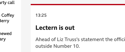 revbingo's tweet image. My first thought was "oh another resignation, who the hell is Lectern?"