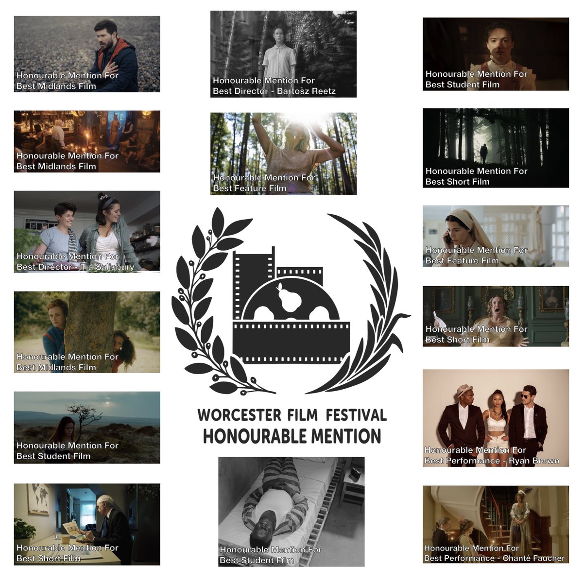 FilmWorcester's tweet photo. When we said it was close this year, we weren’t kidding. These are the Honourable Mentions from our 2022 festival. Thank you all so much for trusting us with your incredible films.
#worcff #worcesterfilmfestival #miw #madeinworcester #ukcommunityrenewalfund #filmfestival https://t.co/i43xipiFzh