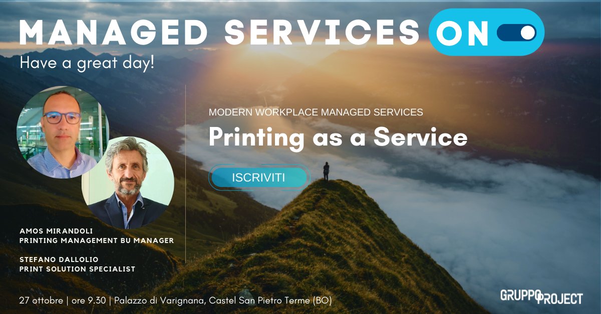 Qual è il ruolo delle soluzioni e dei sistemi di Print Management in un’era caratterizzata da processi dematerializzati, decentralizzati e sempre più orientati alla sostenibilità ambientale?
Partecipa e scopri i Managed Services di Gruppo Project lnkd.in/ef79CmtC ✏