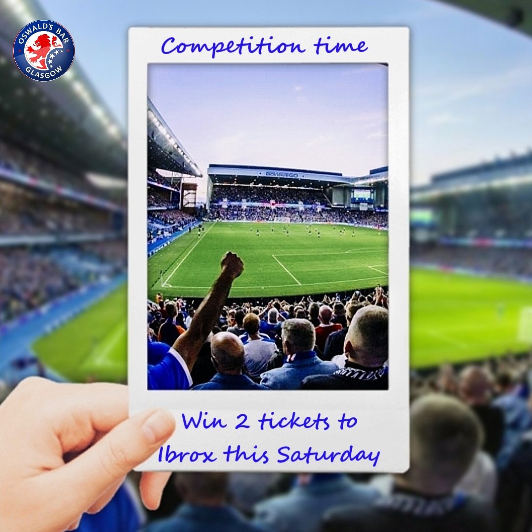 OswaldsBar's tweet image. 🏟 Win 2 tickets for Rangers v Livingston this Sarurday 22nd October and 2 of our 'Colin Steins' 🍻 before you head to Ibrox
______________________________________

To enter, simply follow the steps in the comments 👇