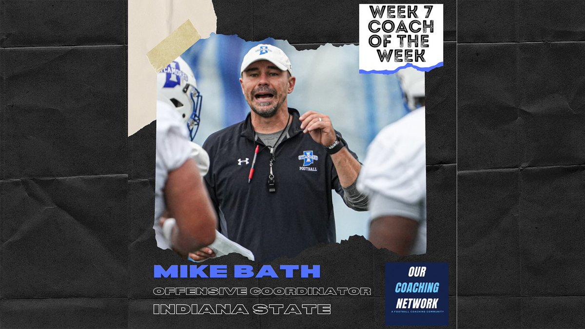 🏈Impressive Member Spotlight🏈 Congrats to Our Coaching Network Member & @IndStFB Offensive Coordinator & QB Coach @CoachBath on a great week for his guys👏 They scored 42 points on 498 yards, 3 rushing TDs, 3 Passing TDs, & averaged 6.9 yards/carry👏