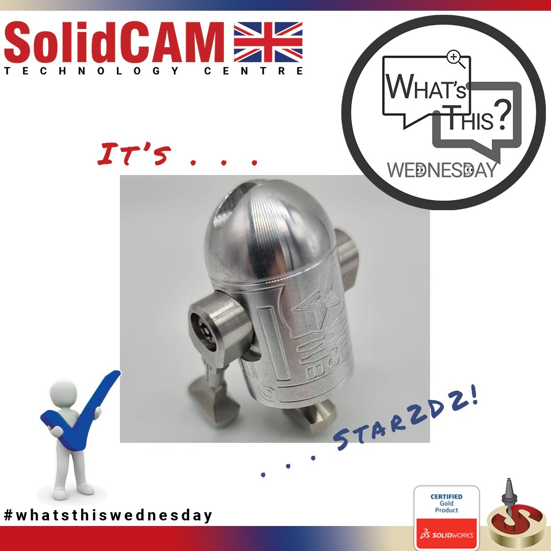 SolidCAMUK's tweet image. Did you work out what this week&apos;s @SolidCAMUK&apos;s &quot;#𝐖𝐡𝐚𝐭s𝐓𝐡𝐢𝐬𝐖𝐞𝐝𝐧𝐞𝐬𝐝𝐚𝐲&quot; zoomed in image was? 𝑻𝒉𝒆 𝒂𝒏𝒔𝒘𝒆𝒓 𝒊𝒔: Star2D2! Machined by @StarMicronicsGB for #MACH2022. Well done if you got the answer right! #justforfun #cncmachining #ukeng #slidinghead #CAM