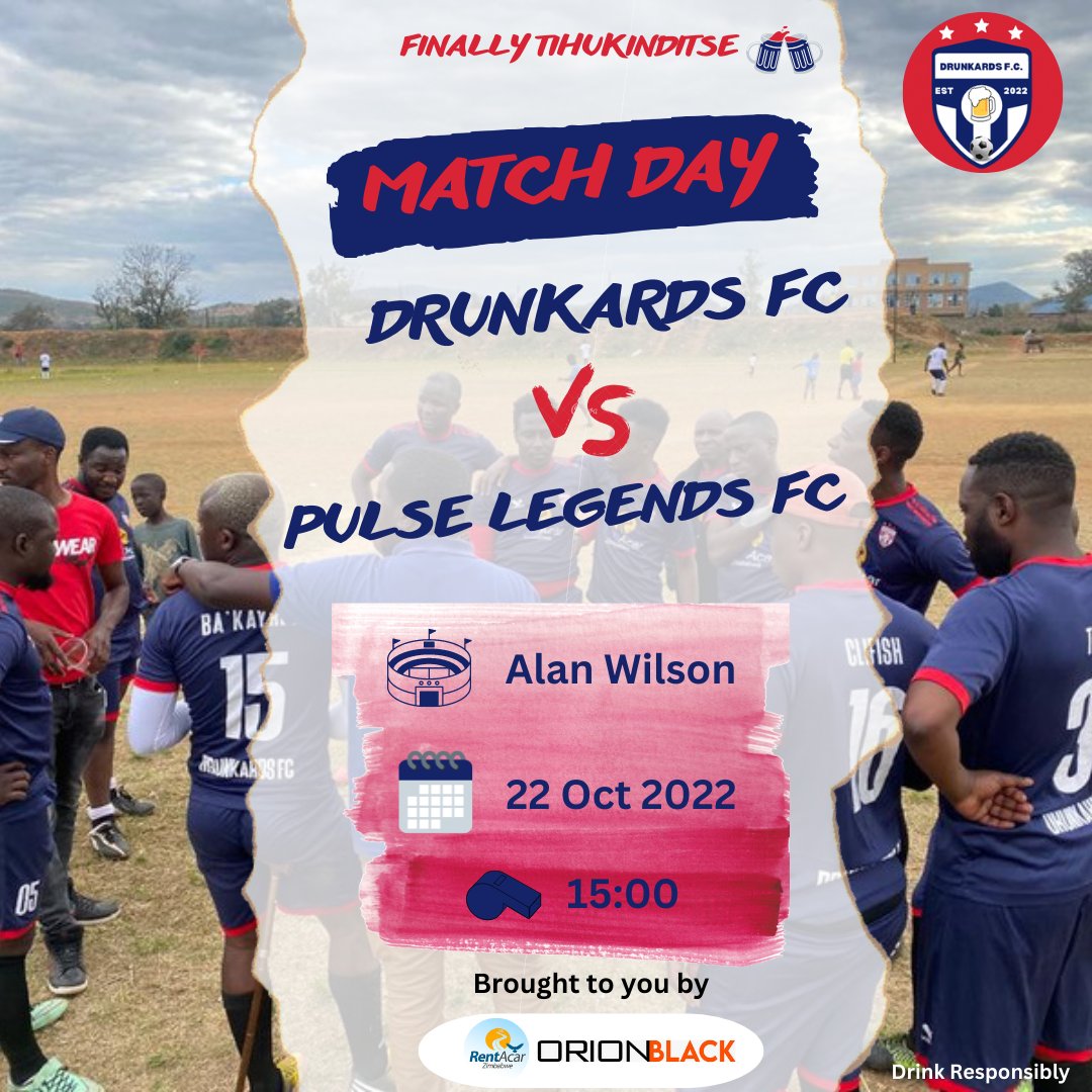 #FinallyTihukinditse 🍻

This weekend we look forward to extend our unbeaten run as we play Pulse Legends FC at Alan Wilson.

We can't wait to check their pulses after the match 👀

Mwana wese kubhora!

Brought to you by @rentAcarZWE & #OrionBlack

#WemberiWemberi