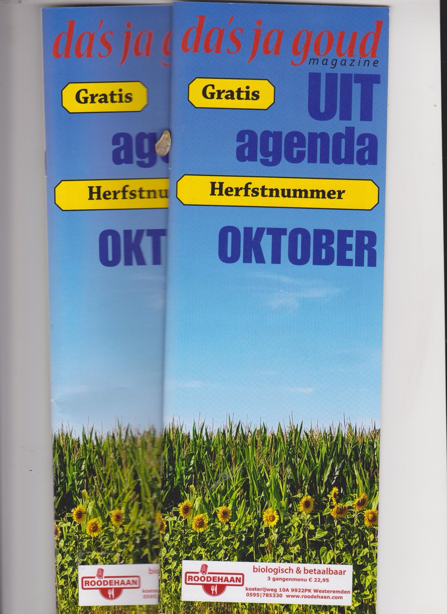 dasjagoud's tweet photo. #Herfstvakantie
Alle #Uittips staan in de #Uitagenda Dasjagoud
Leuker kunnen we het niet maken, wel makkelijker...
#Concerten #Wadlopen #Varen #routes #Restaurants #Kunst & #Cultuur #regio #Groningen
Uitgaan doe je met de Uitagenda Dasjagoud.
https://t.co/MArfFN4D2r https://t.co/ZSFUNbcPPQ