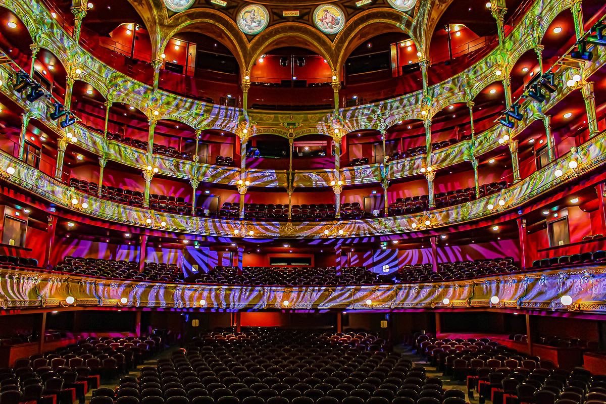The Théâtre du Châtelet, an iconic arts & cultural landmark in Paris, designed by Jean-Antoine-Gabri…