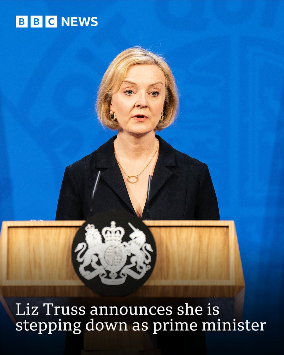 Liz Truss has been prime minister for just 45 days - she is set to become the shortest serving in British history.
Read more: bbc.in/3gmXIvU