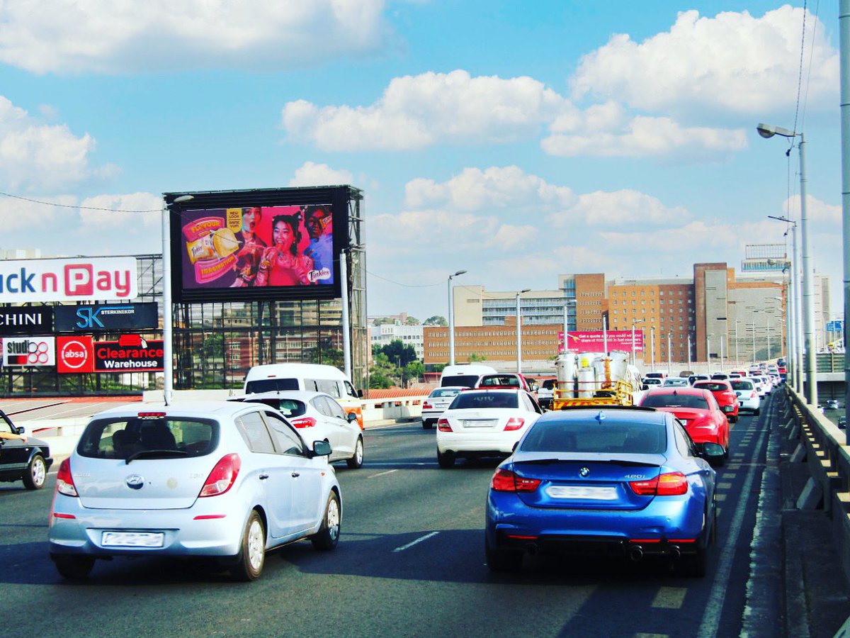 Flavour your imagination with @tinkies_official 

Programmatic Digital Outdoor Advertising campaign on our 4m x 8m Newtown screen. Traffic traveling on the M1 south from Woodmead, Sandton, Rosebank and Killarney to JHB CBD, Germiston, Soweto, JHB South and JHB West.