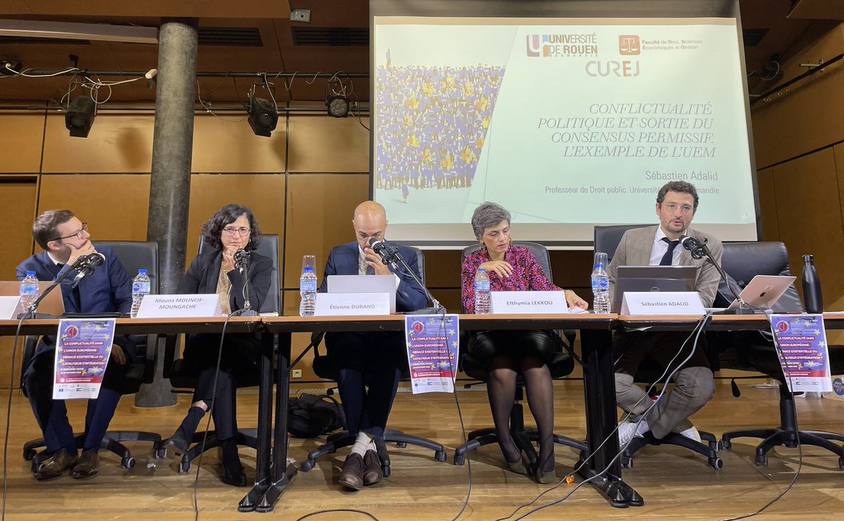 gaellemarti's tweet image. C’est en ce moment sur youtu.be/3vCYwe1yND8 @UJML : colloque sur « la conflictualité dans l’UE », colloque de lancement de la Chaire Jean Monnet #proValUE
Cet après-midi : conflit sur les finalités de l’UE et conflit dans les méthodes d’intégration @ediec_4185 @UEF_France