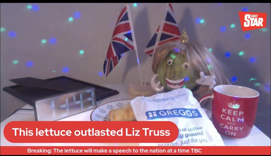 The lettuce now has disco lights on the live stream and is celebrating.