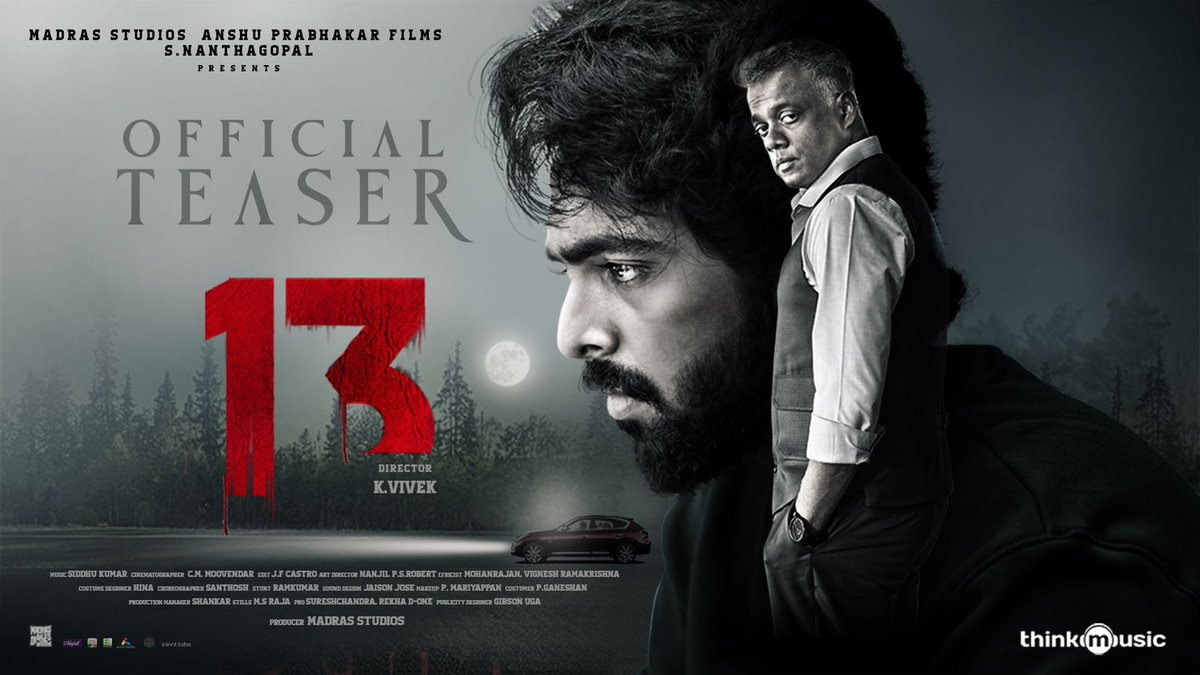 Far2go_Dinesh's tweet photo. #13TheMovie Teaser out
https://t.co/tebEk5eaJW
#GVPrakash
#GauthamMenon
#BhavyaTrikha
#AadhyaPrasad
#AdithyaKathir
#SiddhuKumar
K #Vivek
#MadrasStudios
@gvprakash https://t.co/w4u3FzaTKA