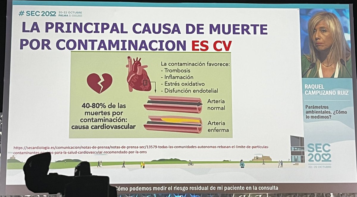 ColmanLlamozas's tweet photo. Contaminación ambiental factor de riesgo cardiovascular. Se asocia:
📌SCA.   📌C. Congénitas 
📌IC.       📌Disección de aorta 
📌FA.      📌Enf. Arterial periférica 
Excelente ponencia @R_Campuzano_R 
#sec22 #sec #factoresderiesgocardiovascular
#CambioClimático #infarto #angina https://t.co/DxMJo0RmWX