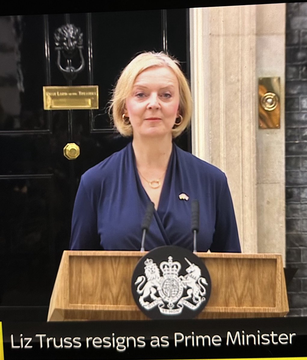 UK PM, Liz Truss resigns after 45 days in office Liz said in her resignation statement: “I cannot deliver the mandate on which I was elected.” She took responsibility & didn’t blame Covid, Russia-Ukraine War, Political Opponents, Rating Agencies, Principalities or Bearded Youth