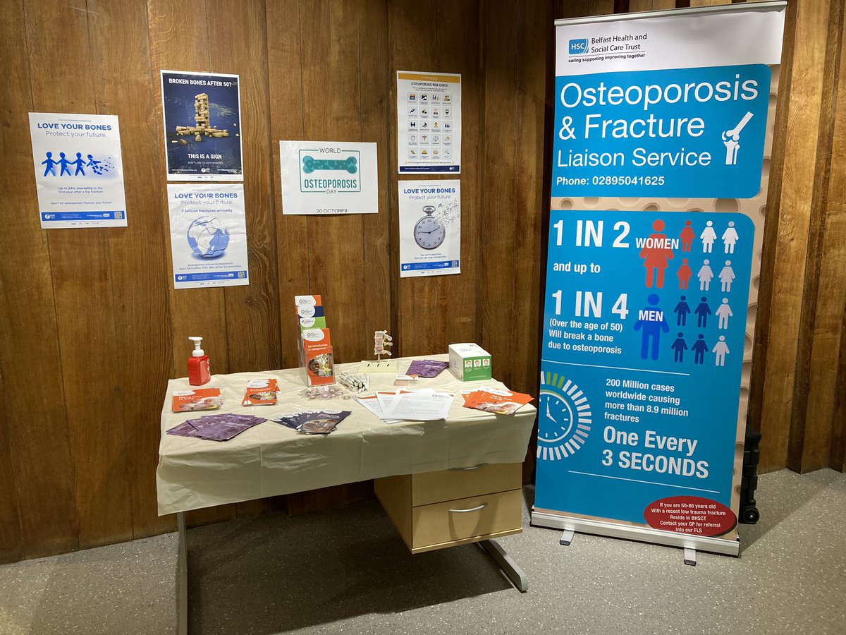 Celebrating #WorldOsteoporosisDay the BHSCT Osteoporosis/Fracture Liaison Service are out on all sites promoting bone health and fracture prevention