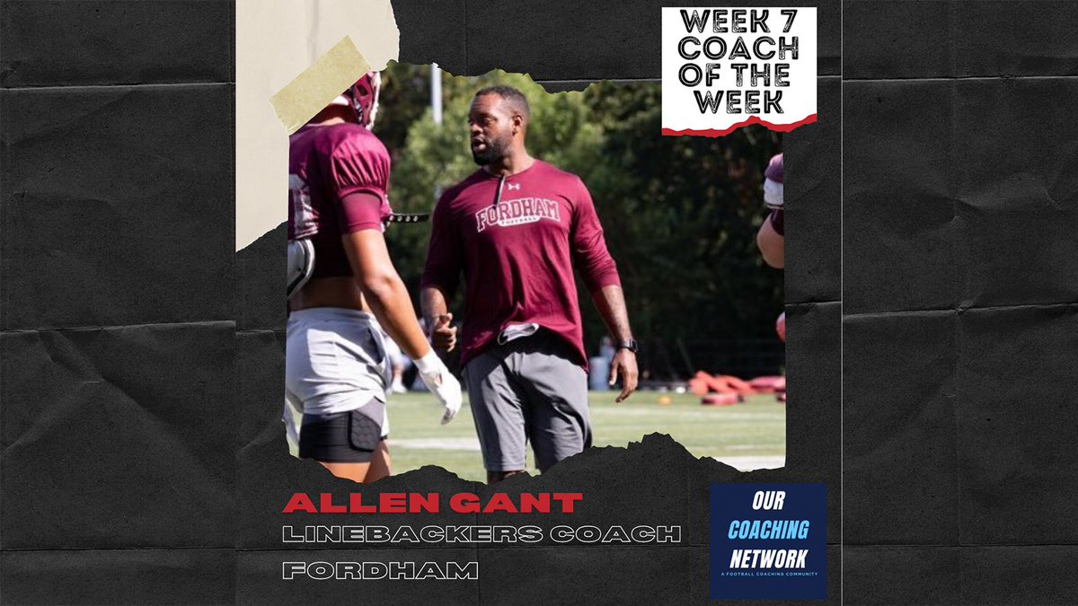 🏈Impressive Member Spotlight🏈 Congrats to Our Coaching Network Member & @FORDHAMFOOTBALL LB's Coach @coachgant14 on a great week for his guys👏 LB @Jamesconway_13 was named Patriot League Defensive POTW with a season-high 15 total tackles, four solo, 2.5 for loss & 1 sack👏