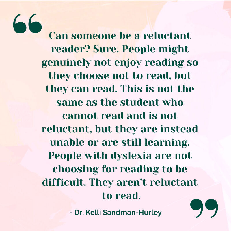 DyslexiaTrainer's tweet photo. There's a difference between being reluctant and having dyslexia. #dyslexia https://t.co/tiionnTOXo