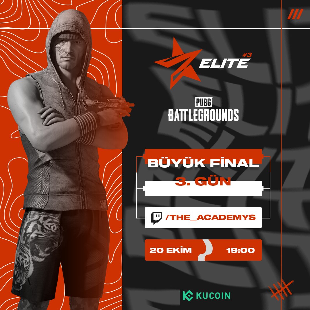 Academys Elite #3'te ÜÇÜNCÜ GÜN! 🔥

Adım adım büyük finale yaklaşırken adada heyecan hız kesmeden devam ediyor.

Takımların nefes kesen şampiyonluk mücadelesinde her bir puan çok değerli!

🔴 twitch.tv/the_academys
🕖 19.00

#TheAcademys | <a href="/PUBG_TUR/">PUBG: BATTLEGROUNDS Türkiye</a>