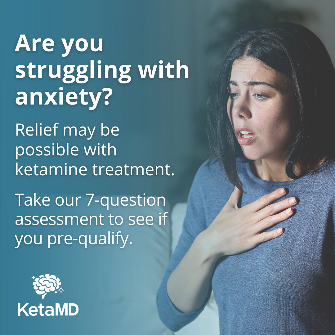 1 in 5 American adults experience #anxiety issues, and women are twice as likely to be affected than men. Luckily, there's hope and ways to find relief. Take an anxiety self-assessment now and see if #ketaminetreatment might be a good fit for you.

zcu.io/eBZy