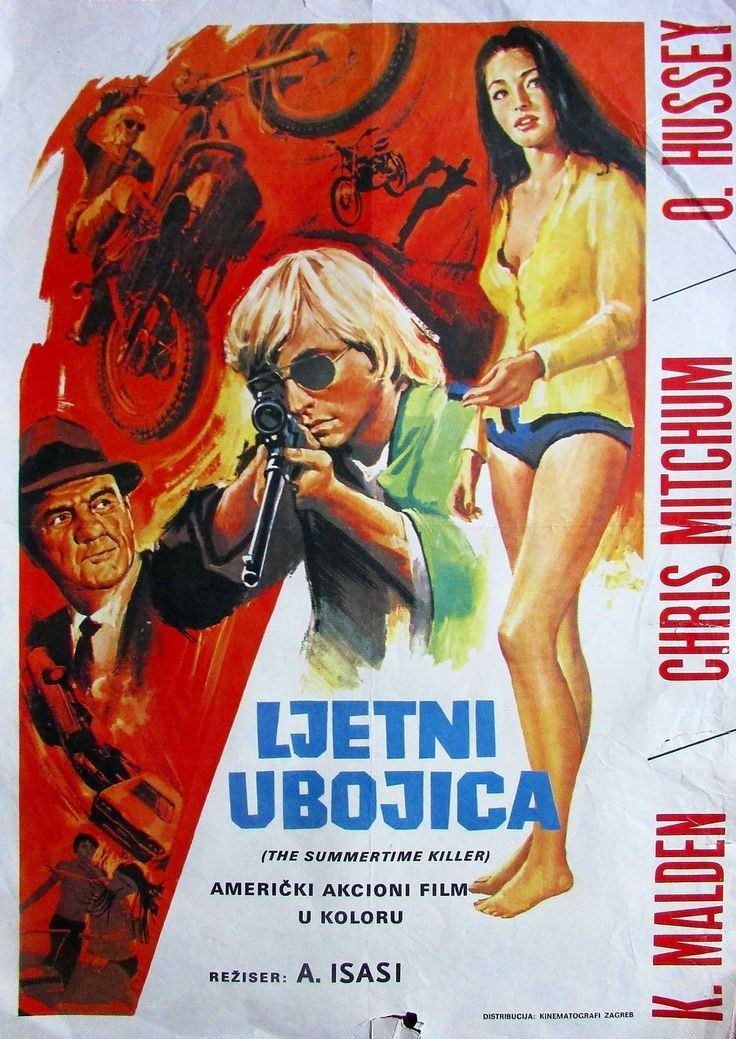 Yugoslavian film poster for #SummertimeKiller (1972 - Dir. #AntonioIsasiIsasmendi) #ChrisMitchum #KarlMalden #OliviaHussey