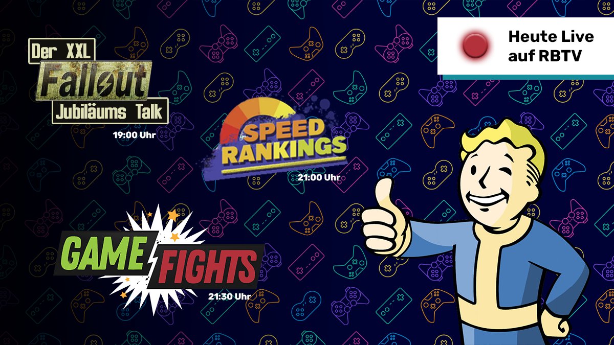 TheRocketBeans's tweet photo. Heute Abend warten in unserem Live Programm gleich drei spannende Shows auf euch.
Es geht los mit @boedefeld_ @Chaz_Ashley & @Mad_Tears im Fallout Talk und anschließend #Speedrankings und #GameFights mit @Pommes_Ruppel @PhabulousPhab @itzjaninaa & @KungFuKuro. https://t.co/zC3ls9D2md