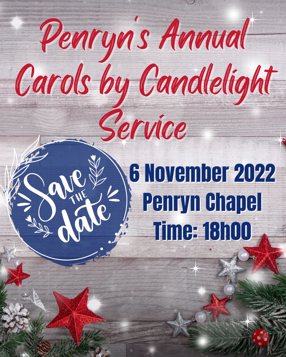 SAVE THE DATE!
Penryn's Annual Carols by Candlelight Service will held on the 6 November 2022.
We look forward to seeing 'One and All' there ❤️💙🤍