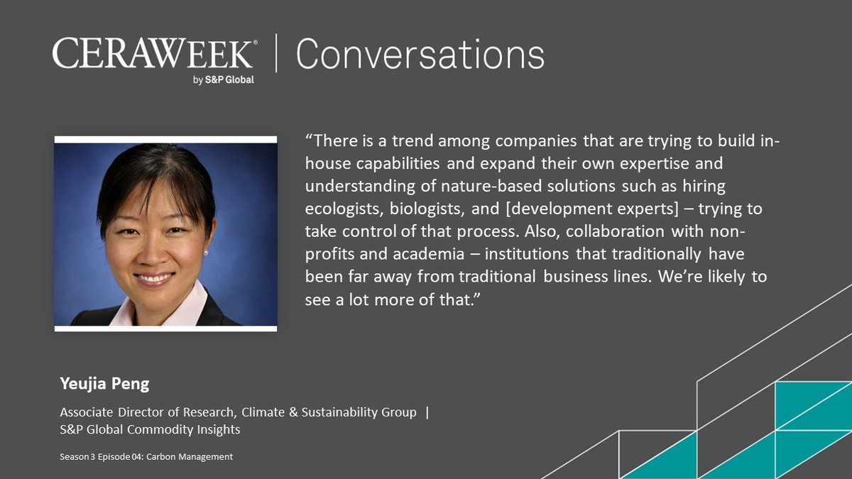 CERAWeek's tweet photo. Companies recognize that the uncertainty and large range in #mitigationpotential for #naturebasesolutions still equates to big numbers. Learn more from @SPGI experts in the most recent #CERAWeek Conversation on #carbonmanagement https://t.co/S5wrONckNJ https://t.co/yC5DSaNfiV