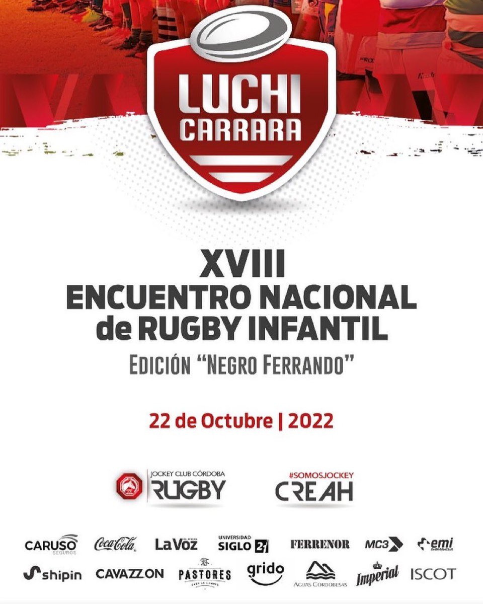 Estamos solo a un par de días para que se vuelva a vivir una de las fechas más esperadas por todos en el club

📌 El sábado se realizará el tradicional Encuentro Nacional de Rugby Infantil #LuchiCarrara, que esta edición 2022 tendrá el nombre "Negro Ferrando"