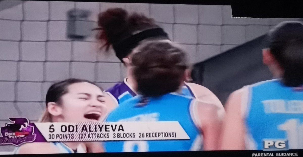 POG: ODINA ALIYEVA 30pts. (27attacks, 3 blocks, 26 receptions) WHAT A TRIPLE-DOUBLE PERFORMANCE AGAIN FOR THIS CUTIE ODI🥹❤️‍🔥🙌🙌 CONGRATS CHOCO MUCHO 💜💜💜

#chocomuchoflyingtitans #ChocoMucho #CMFT #FlyingTitans #RebiscoVolleyballPH