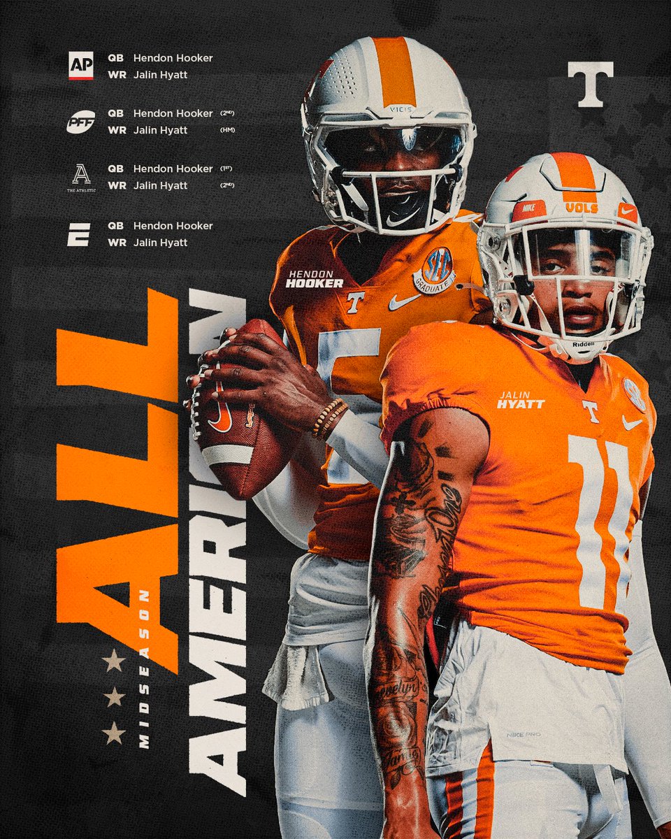 Vol_Football's tweet photo. 𝗠𝗶𝗱𝘀𝗲𝗮𝘀𝗼𝗻 𝗔𝗹𝗹-𝗔𝗺𝗲𝗿𝗶𝗰𝗮𝗻𝘀 🇺🇸

@henhook2 
@jalinhyatt 

#GBO 🍊 https://t.co/EqtiywK7IU