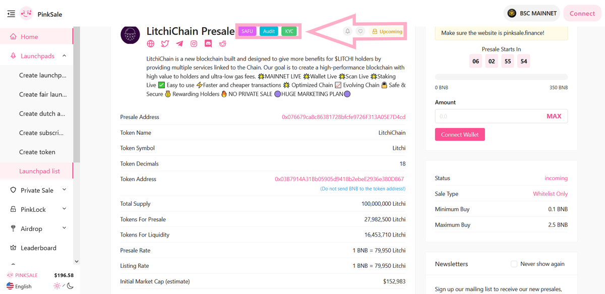 pinkecosystem's tweet photo. 👉Congratulations to @LitchiChain fulfilling the requirements and receiving the #Pinksale #Safu badge. 

🔥 The Safu badge requires a #Pinksale trusted developer to control the contract for the first 14 days.

🚀 Check them out below:  

https://t.co/x5v5805TmL

#BTC #BNB #BSC https://t.co/S7PWogCWhj