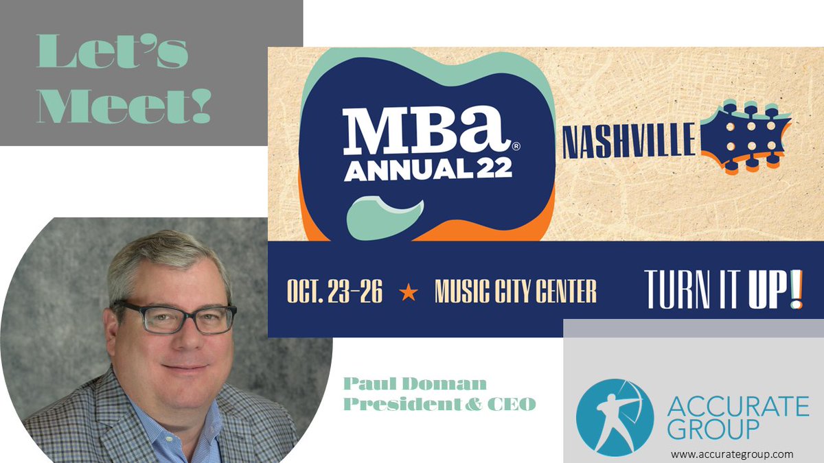 AccurateGroup's tweet photo. We’re heading to Nashville next week! If you're attending #MBAANNUAL22 message @PaulDoman1 to schedule a private meeting and discover how @AccurateGroup utilizes digital technology to help lenders close more loans faster!

#mbaannual22 #appraisalmodernization https://t.co/GzCytykSgm