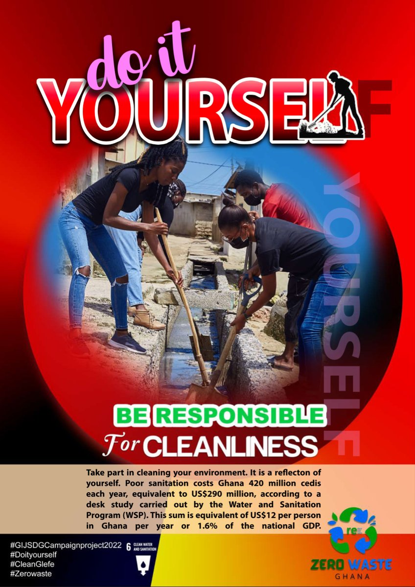 zerowaste_gh's tweet photo. Take the bold step to clean your environment today.
JOIN US in this sensitization drive to help achieve the a breathable and healthy environment.
#GIJSDGCampaignproject2022
#zerowaste
#CleanGlefe
#Doityourself https://t.co/esE8CZXuMQ