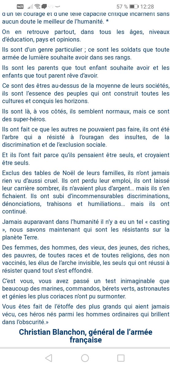 dupontaignan's tweet photo. Magnifique hommage du Général Blanchon aux non-vaccinés, qui salue le courage des ces hommes et de ces femmes qui ont tenu bon envers et contre tout ! Leur force intérieure est un atout extraordinaire pour la France ! https://t.co/xUB3terrUM