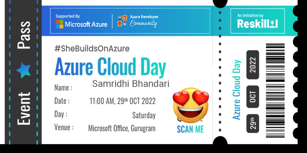 okaysammy23's tweet photo. So excited for #SheBuildsOnAzure #clouddayGGN by @roopal_mittal21  and @mrsarthak001 .
Thankyou @Reskilll @Azure @azdevindia 🥂💕 https://t.co/eGMAyPW8wO