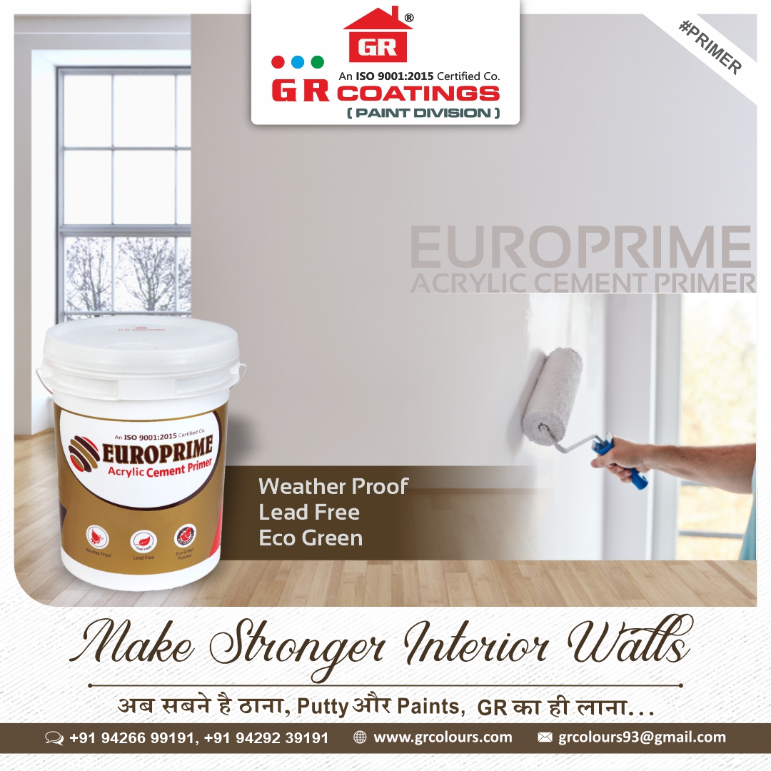 grcoating's tweet photo. Use EuroPrime Acrylic Cement Primer For Your Interior Walls. It’s Strong, Weather Proof, Lead Free and Eco Green.
😃

For Any inquiry call us on:- +91 94292 39191

#grcoating #perfectcolor #InteriorPaint #WeatherProof #Stronger #LeadFree #EuroPrime #AcrylicCementPrimer https://t.co/FAp8bps8nq