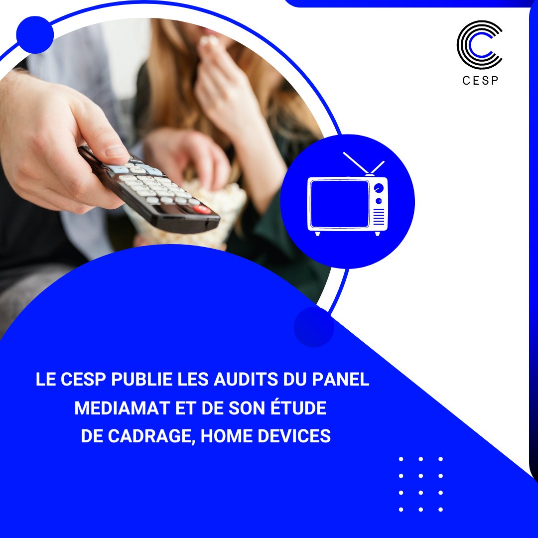 📢 Le CESP (Centre d'Etude des Supports de Publicité) publie les audits du panel Médiamat et de son étude de cadrage, Home Devices produits par Médiamétrie

Lire le communiqué de presse pour en savoir plus
👉cesp.org/le-cesp-publie…

#CESP #audit #étude #mesure #audience