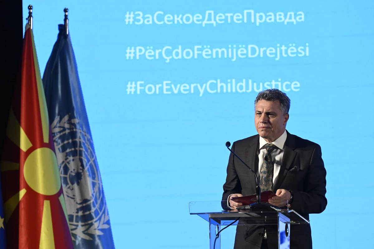 UNICEFMK's tweet photo. Minister Tupanchevski - 'For the efficient functioning of the justice system for children, it is important that the courts, institutions and all other actors, in acting and making decisions, always take into account the best interest of the child.' https://t.co/FwRNwOvkBg