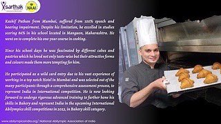 SarthakEducati2's tweet photo. This International Chef Day support our International #Abilympics Candidate- Md. Kashif khan for #Skill category- #Bakery.
Watch here-
https://t.co/rWoEKMEOhb
To contribute visit:
https://t.co/LXrD7AE2UE
#donatenow #supportdivyangjan #supportnaai #internationalchefsday https://t.co/jDFQiD6xvP