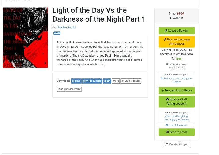 ClaydenKnight's tweet photo. https://t.co/SojmQF6NmU
Buy this book for free by using the code CC38F 
#BlackAdam #WritingCommmunity #writerlife #AuthorsOfTwitter #readingcommmunity #Russia #Wattpad #Smashwords @wattpad @Smashwords https://t.co/6tkV0B9sL0